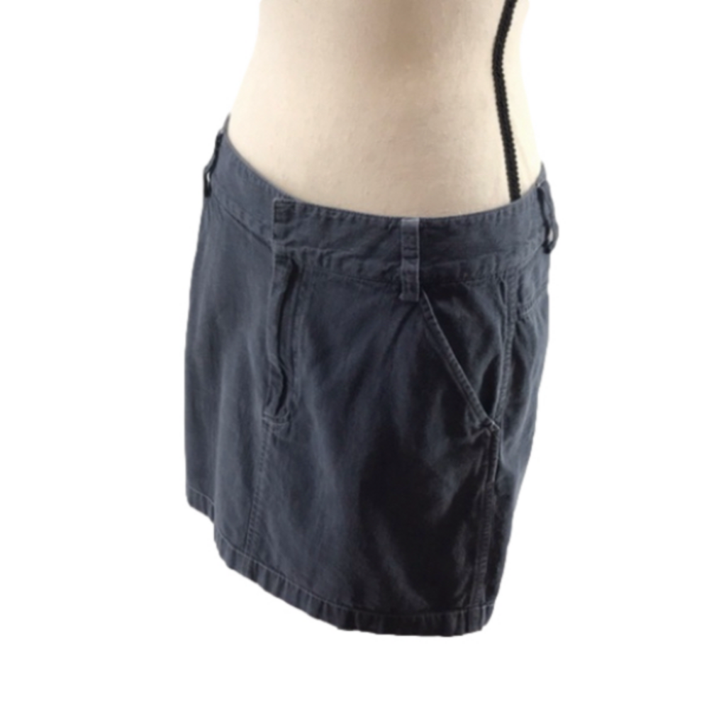 BANANA REPUBLIC Denim Mini Skirt Waistband Belt Loops Zip Front Slip Pockets—6 - Picture 1 of 16